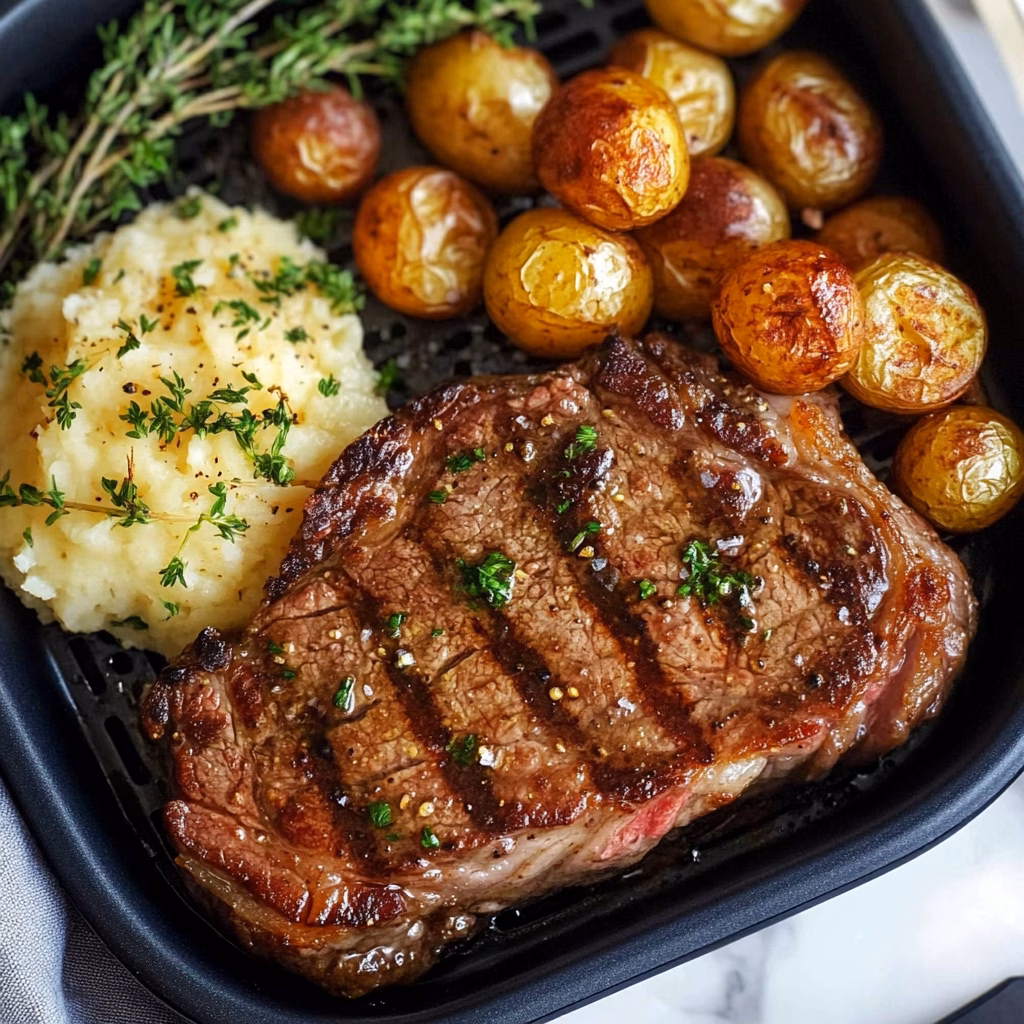 Juicy and tender, this Air Fryer Steak is a game changer for dinner! With a perfectly seared crust and soft center, it’s made with simple ingredients and is ready in minutes. Ideal for busy weeknights or special occasions. Save this recipe for a quick and delicious steak that satisfies every time!