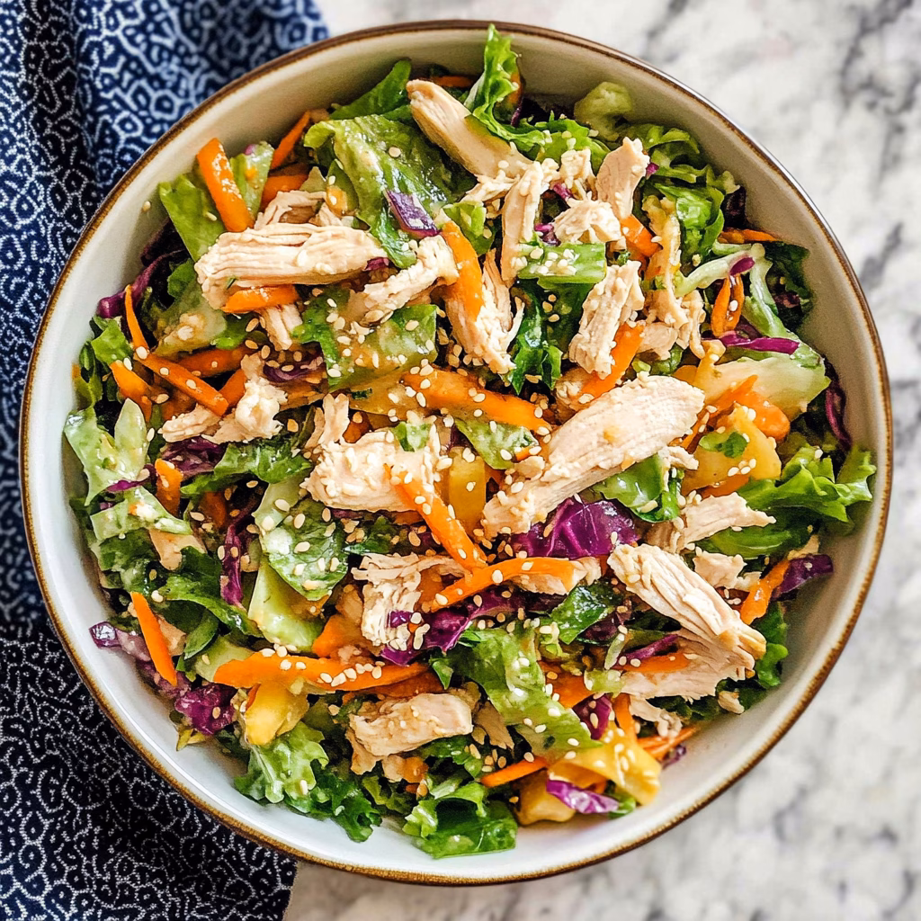 Brighten up your meal with this delicious Chinese Chicken Salad! Packed with tender chicken, crunchy veggies, and a zesty dressing, it’s a refreshing twist that everyone will love. Perfect for lunch or a light dinner, don’t forget to save this recipe for your next gathering or picnic! Enjoy a burst of flavors in every bite!