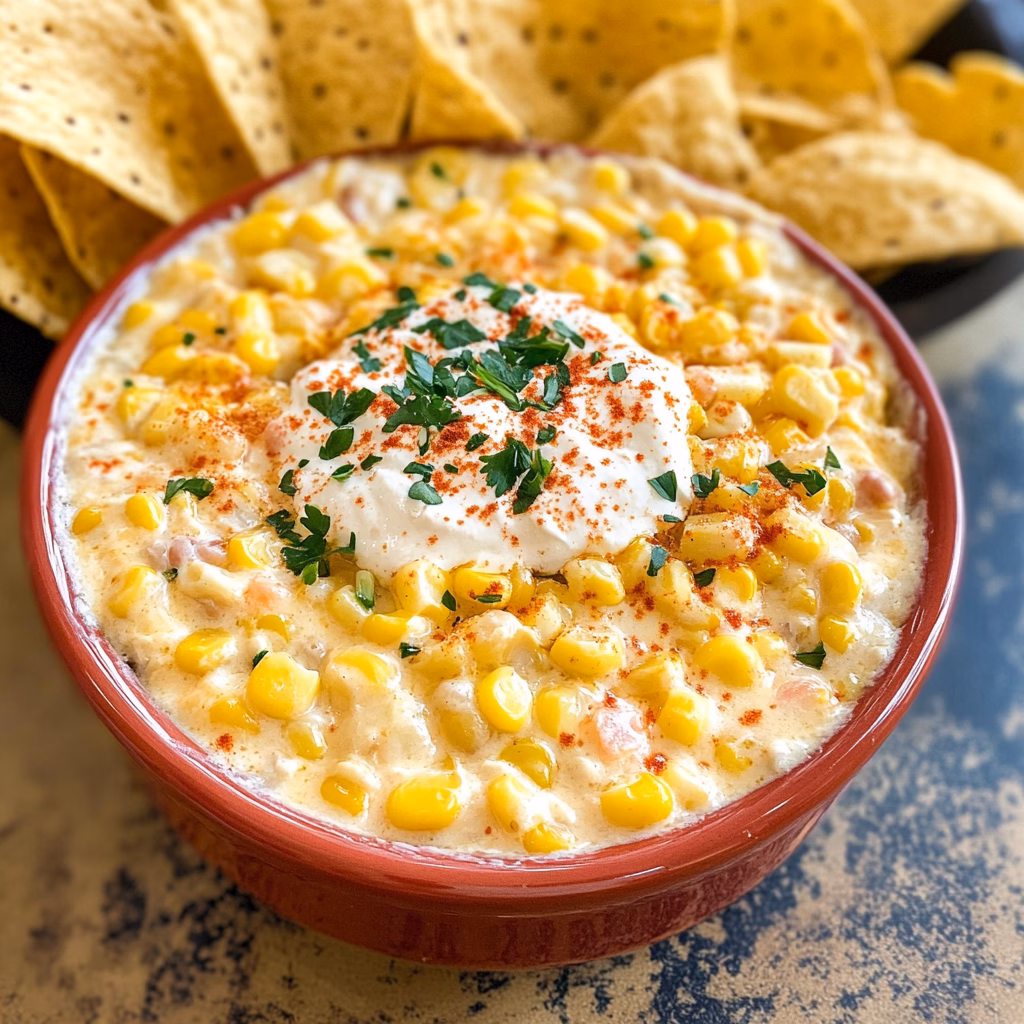 This creamy Corn Dip with Cream Cheese is the perfect blend of sweet corn, zesty flavors, and rich creaminess that everyone will love! It's an ideal party snack, game day appetizer, or a weekend treat. Save this recipe to impress your friends at your next gathering and enjoy the deliciousness at home. Try it with tortilla chips or veggies for dipping!