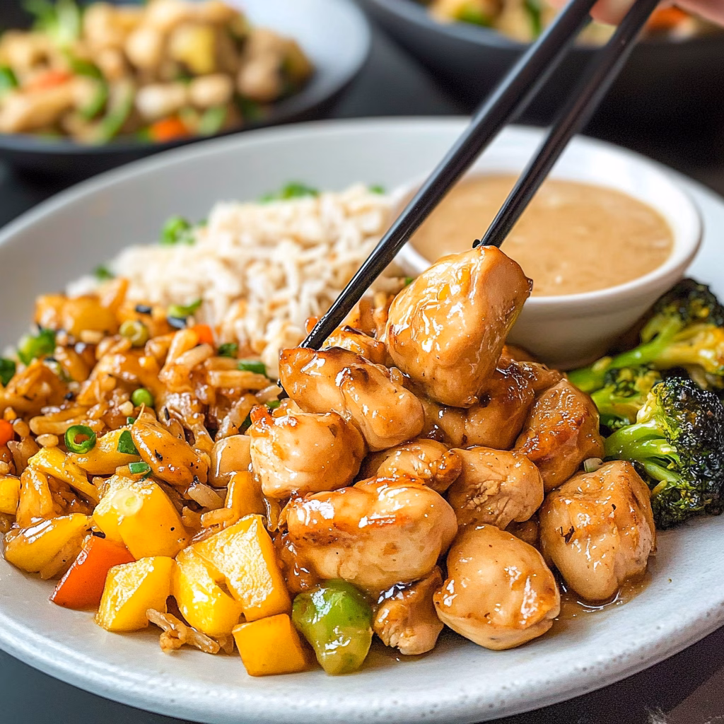 Looking for a meal that's packed with flavor and perfect for family gatherings? This Hibachi Chicken with Fried Rice and Vegetables is your answer! Juicy chicken, colorful veggies, and fluffy fried rice make this dish a hit for any occasion. Save this recipe for an easy weeknight dinner or weekend get-together! Your taste buds will thank you!
