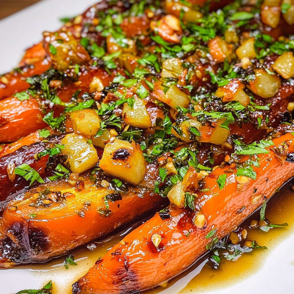 These Maple Roasted Carrots are a delightful blend of sweet and savory flavors! Tossed in maple syrup and herbs, these carrots become perfectly caramelized, making them a stunning side dish for any meal. Save this recipe for your next dinner party or holiday gathering and impress your guests with this easy and flavorful dish!